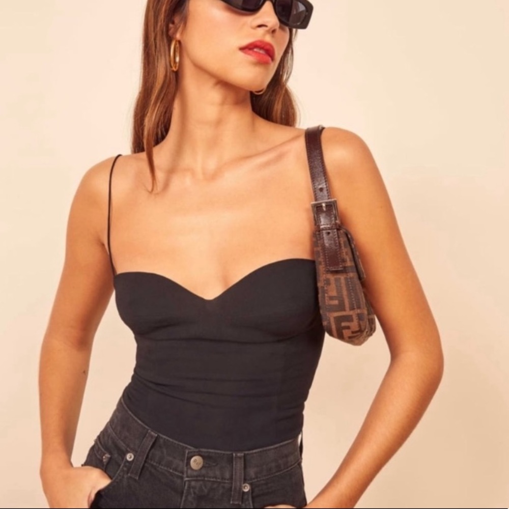 Reformation Liza Top Black Size 6